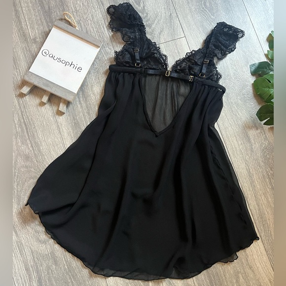 Gooseberry Intimates Coquette Slip Dress Black Size XS - Picture 10 of 13